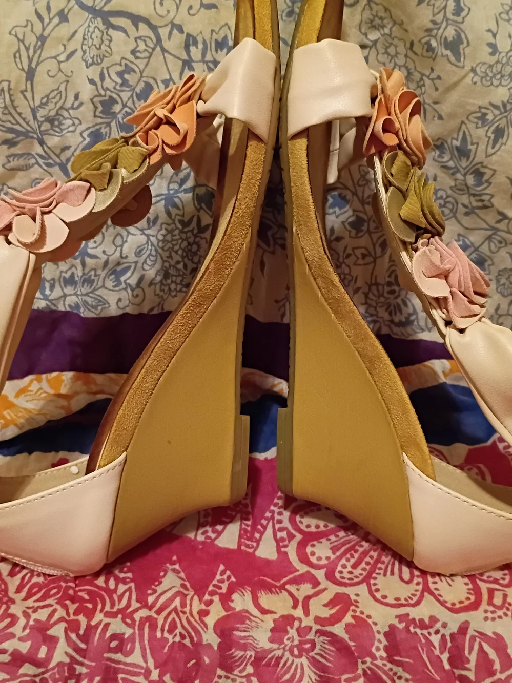 Patrizia Harlequin Women's Wedge Sandals Peach US 10.5 EU 42